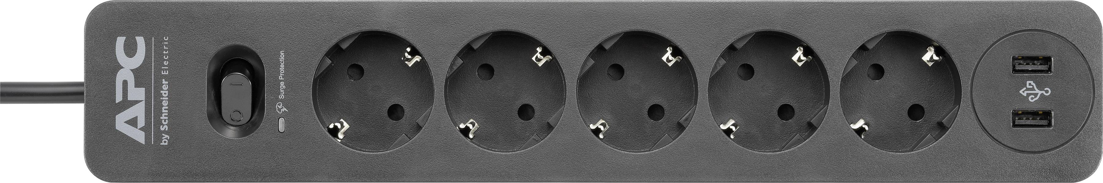 APC PME5U2B-GR Überspannungsschutz-Steckdosenleiste Schwarz Schutzkontakt 1St.