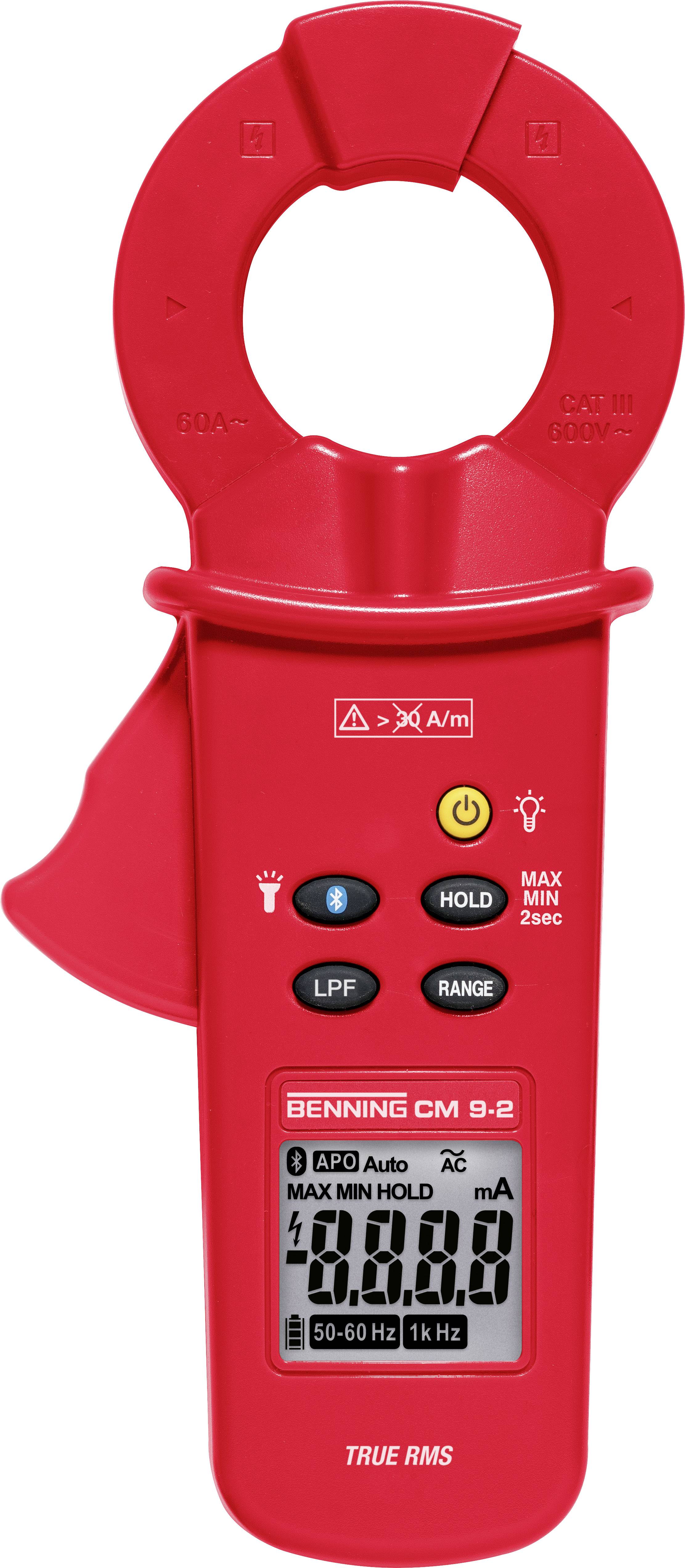Benning CM 9-2 Stromzange digital Datenlogger CAT IV 300 V Anzeige (Counts): 6000