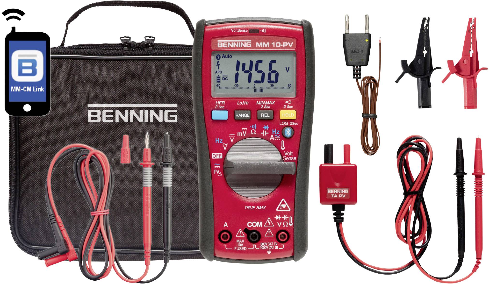 Benning MM 10-PV Hand-Multimeter digital Datenlogger CAT IV 600 V Anzeige (Counts): 6000