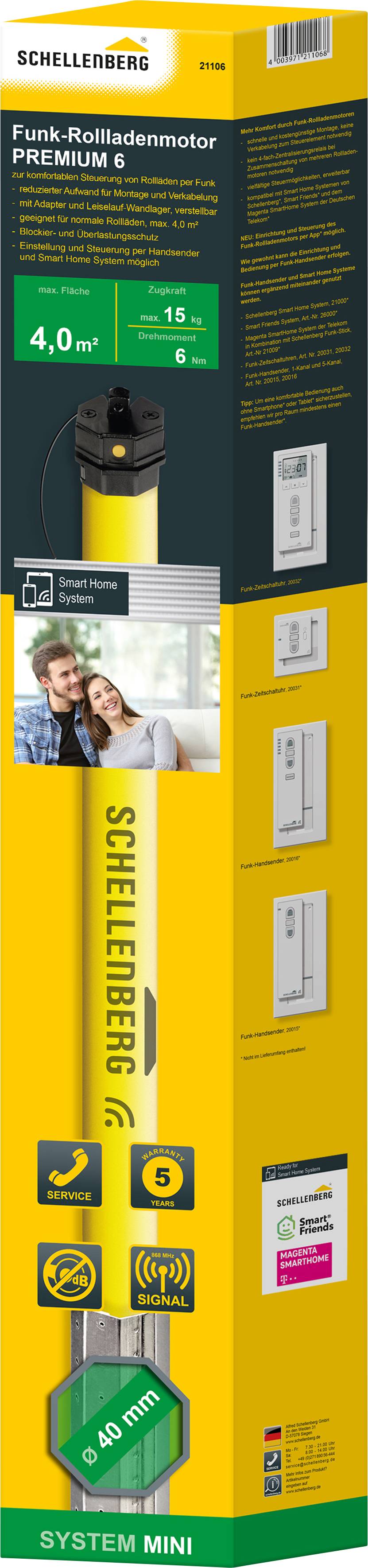 21106 Schellenberg SmartHome Rohrmotor Einbau Premium Mini