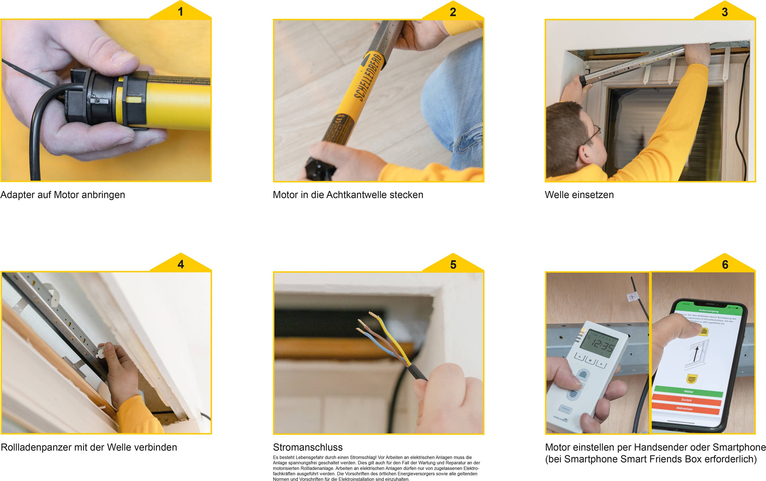 21210 Schellenberg SmartHome Rohrmotor Einbau Premium Maxi