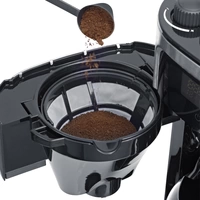 Severin KA 4813 Kaffeemaschine Schwarz, Edelstahl (gebürstet) Fassungsvermögen Tassen=10 Display, Glaskanne, mit Mahlwerk Severin KA 4813 Kaffeemaschine Schwarz, Edelstahl (gebürstet) Fassungsvermögen Tassen=10 Display, Glaskanne, mit Mahlwerk
