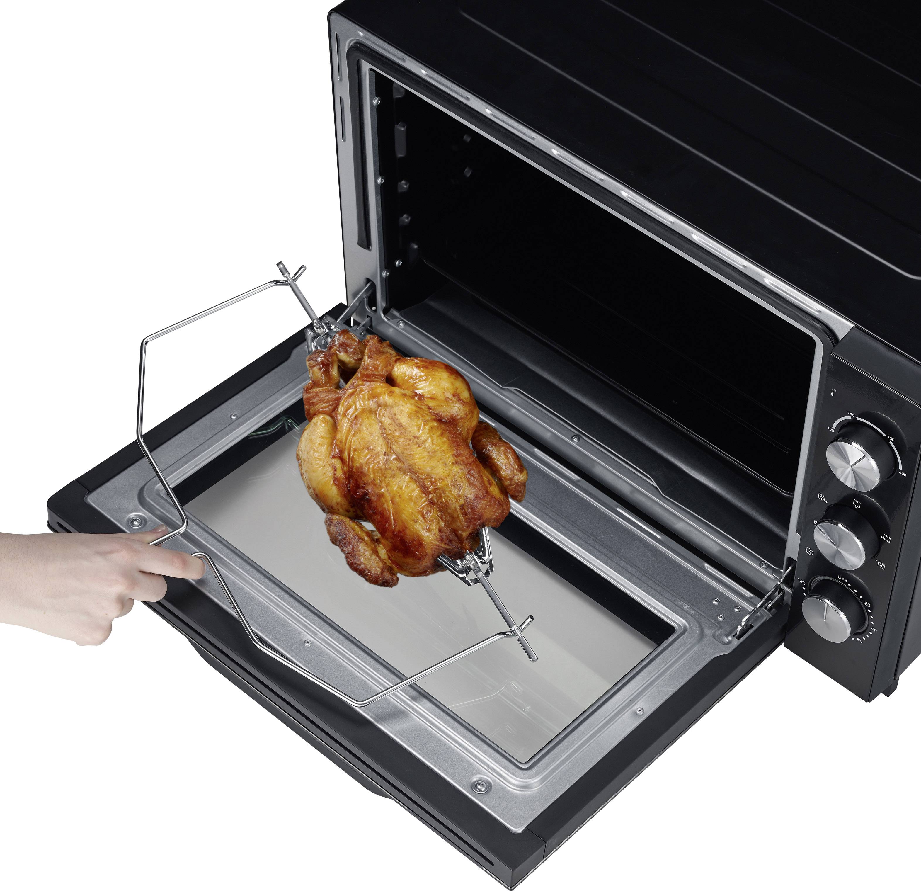 Severin TO 2066 Minibackofen mit manueller Temperatureinstellung, Timerfunktion, kabelgebunden, mit Pizzastein, Umluft-Funktion 60 l