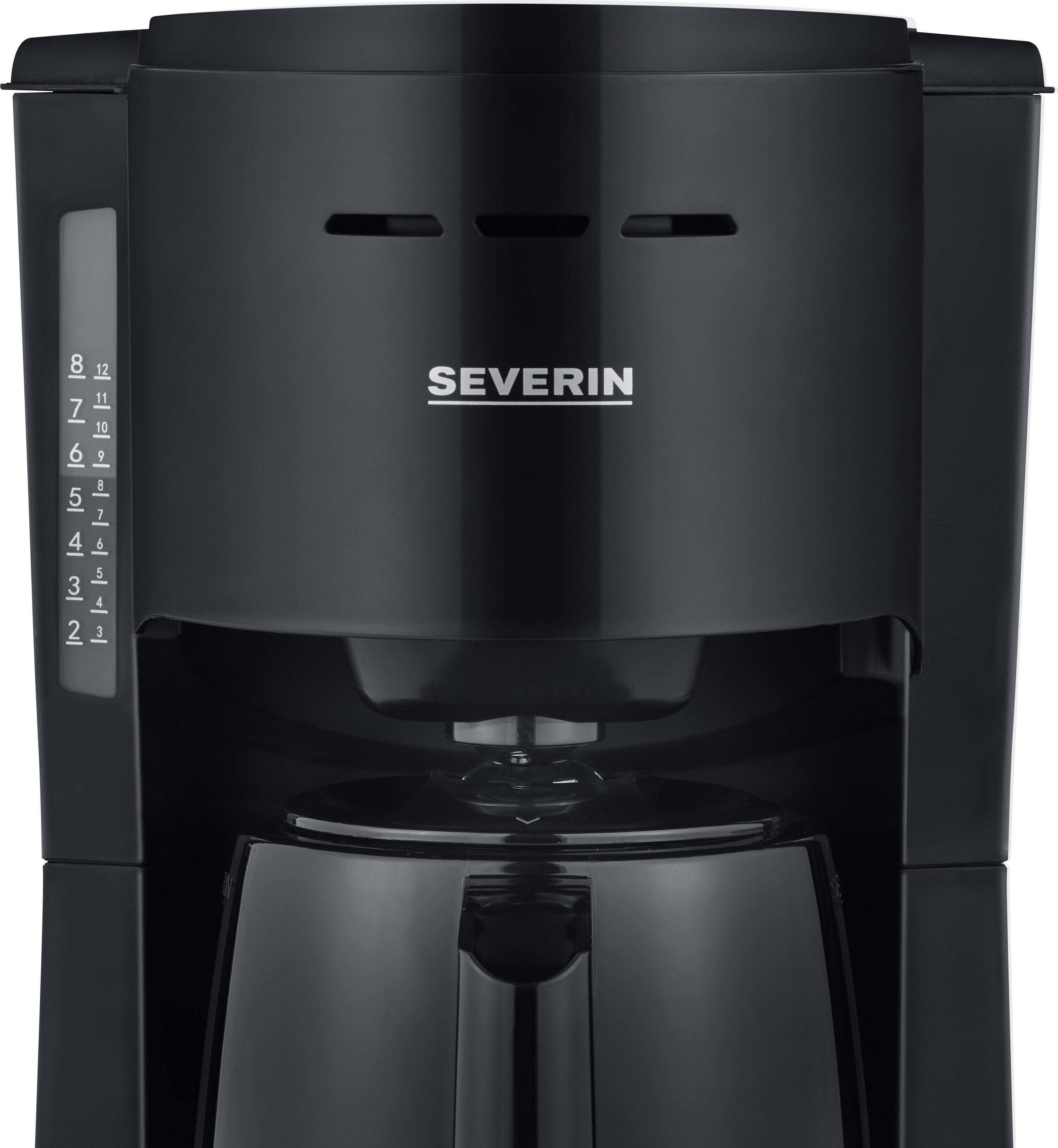 Severin KA 9250 Kaffeemaschine Schwarz Fassungsvermögen Tassen=8 Isolierkanne, mit Filterkaffee-Funktion