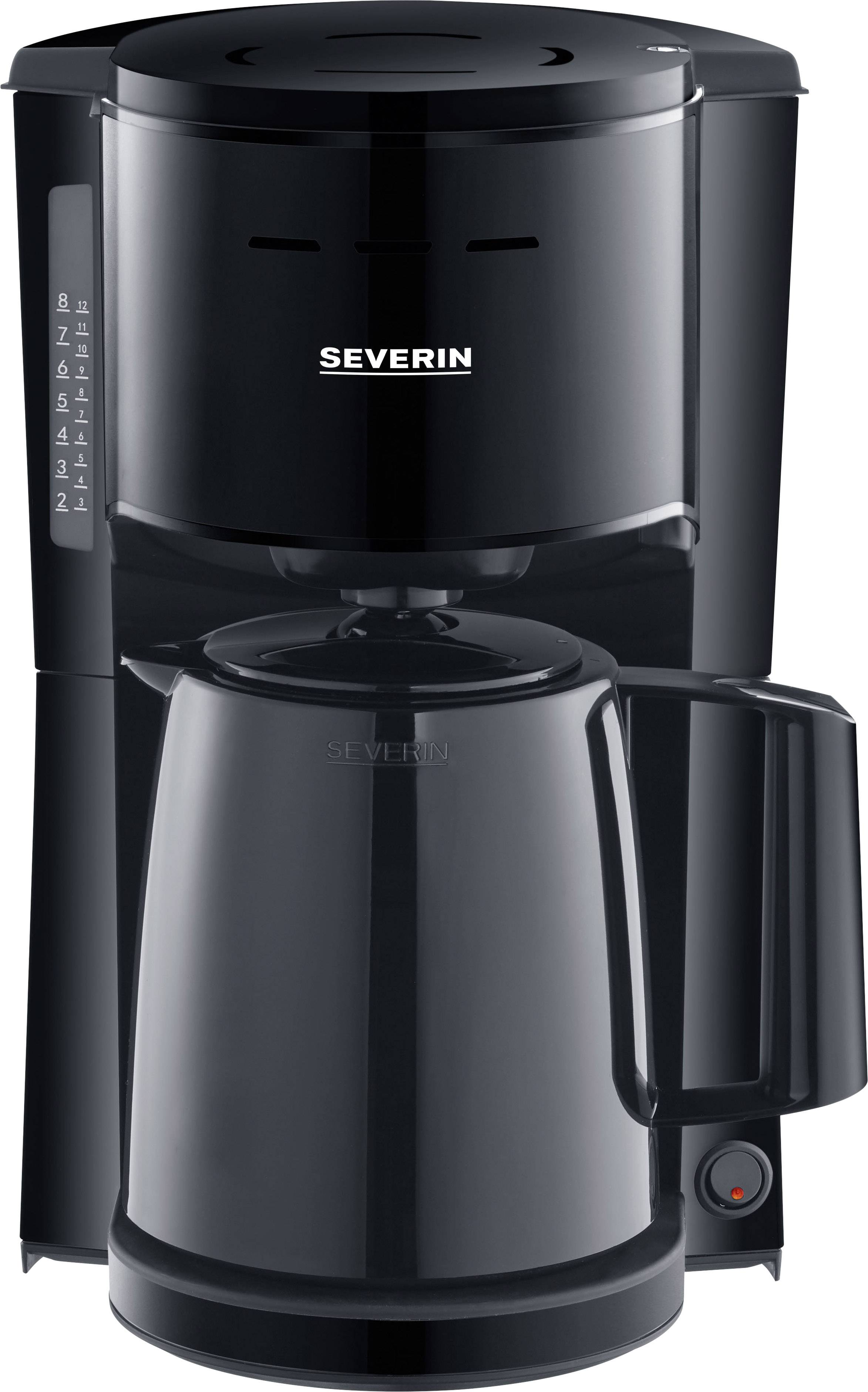 Severin KA 9250 Kaffeemaschine Schwarz Fassungsvermögen Tassen=8 Isolierkanne, mit Filterkaffee-Funktion