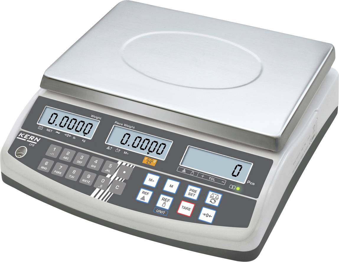 Elektronische Waage mit digitalem Display, zeigt Gewicht in Gramm an. Tasten zur Einstellung und Tara-Funktion.