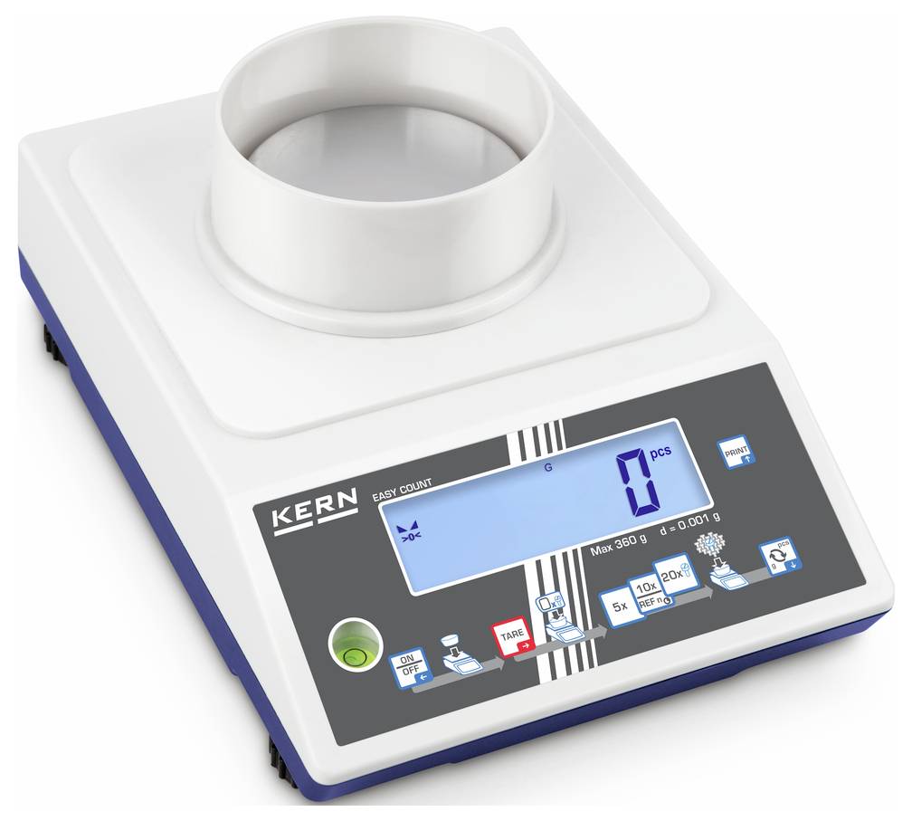 Kern CKE 360-3+C Zählwaage kalibriert (DAkkS-akkreditiertes Labor) Wägebereich (max.) 360g Ablesbarkeit 1 mg über Steckernetzteil