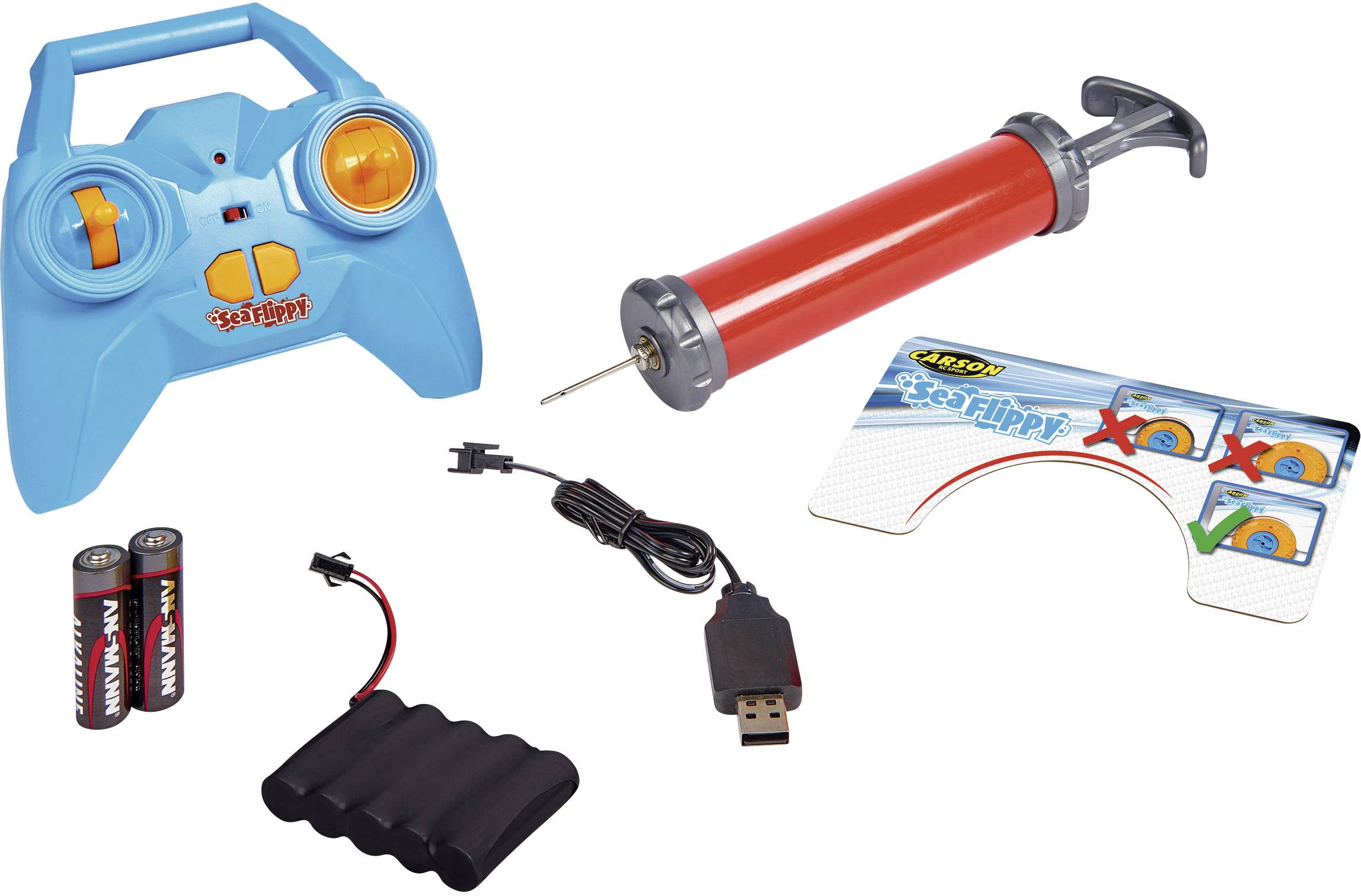 Carson Modellsport Sea Flippy Blau, Orange RC Modellauto Elektro Allradantrieb (4WD) RtR 2,4 GHz inkl. Akku, Ladegerät und Senderbatterien