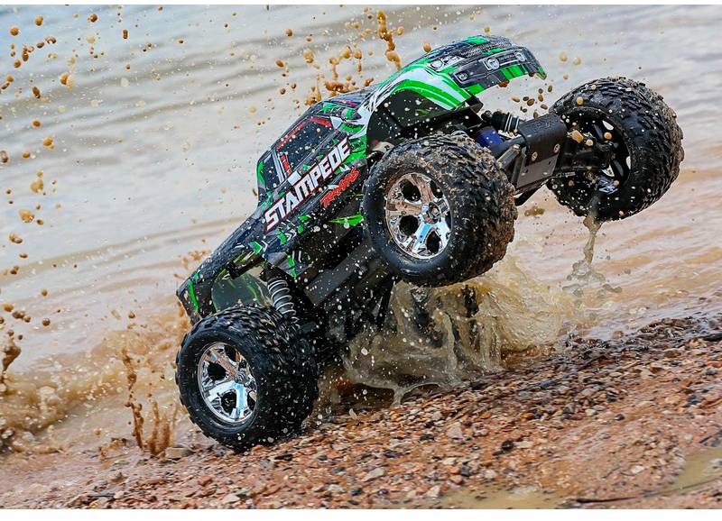 Traxxas Stampede Grün Brushed 1:10 RC Modellauto Elektro Monstertruck Heckantrieb (2WD) RtR 2,4GHz