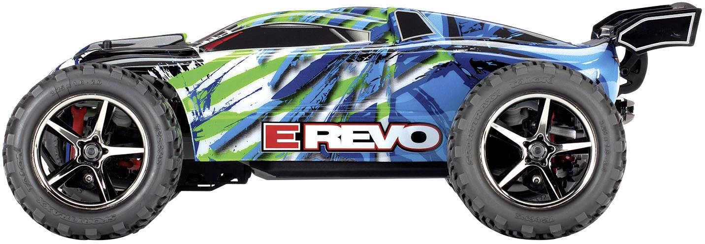 Traxxas E-Revo 4x4 Grün Brushed 1:16 RC Modellauto Elektro Monstertruck Allradantrieb (4WD) RtR 2,4GHz