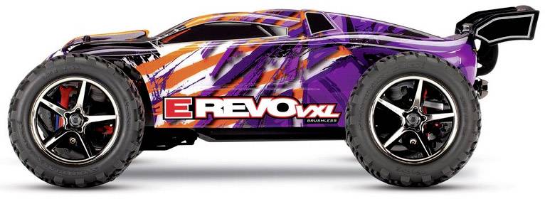 Traxxas E-Revo 4x4 VXL Lila Brushless 1:16 RC Modellauto Elektro Monstertruck Allradantrieb (4WD) RtR 2,4GHz