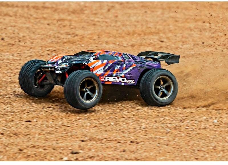 Traxxas E-Revo 4x4 VXL Lila Brushless 1:16 RC Modellauto Elektro Monstertruck Allradantrieb (4WD) RtR 2,4GHz