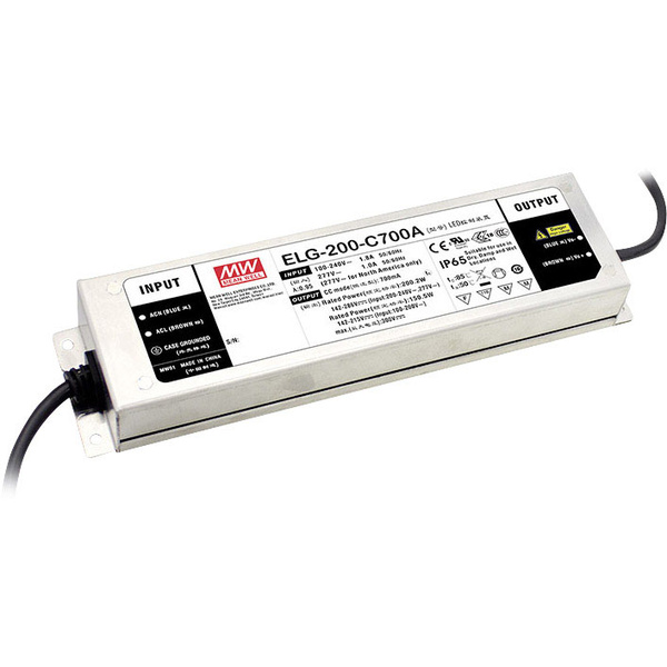 Mean Well LED-Treiber Konstantstrom 200.2 W 700 mA 142 - 286 V/DC 3 in 1 Dimmer Funktion, Montage a