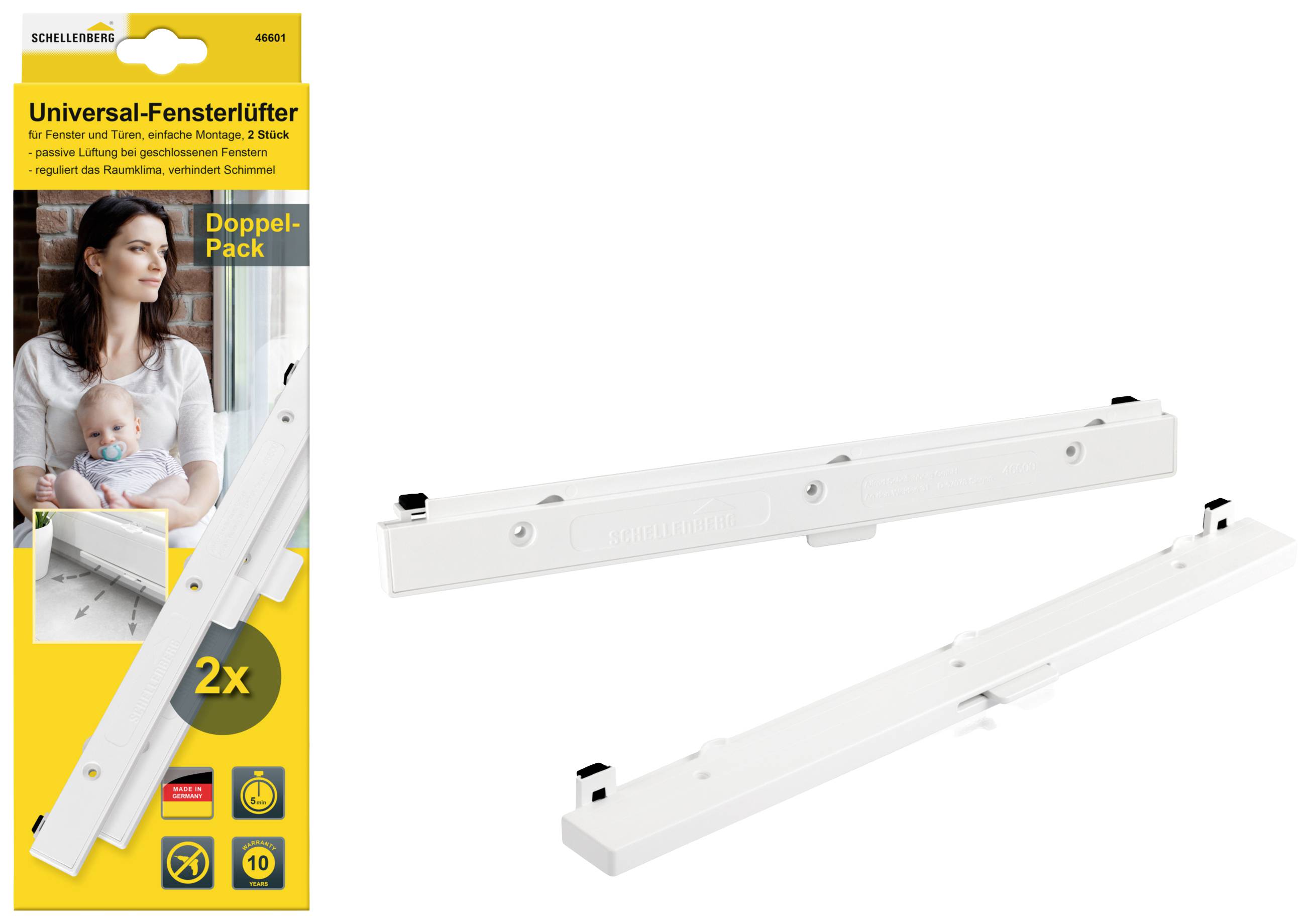 Schellenberg 46601 Universal-Fensterlüfter-Set Weiß