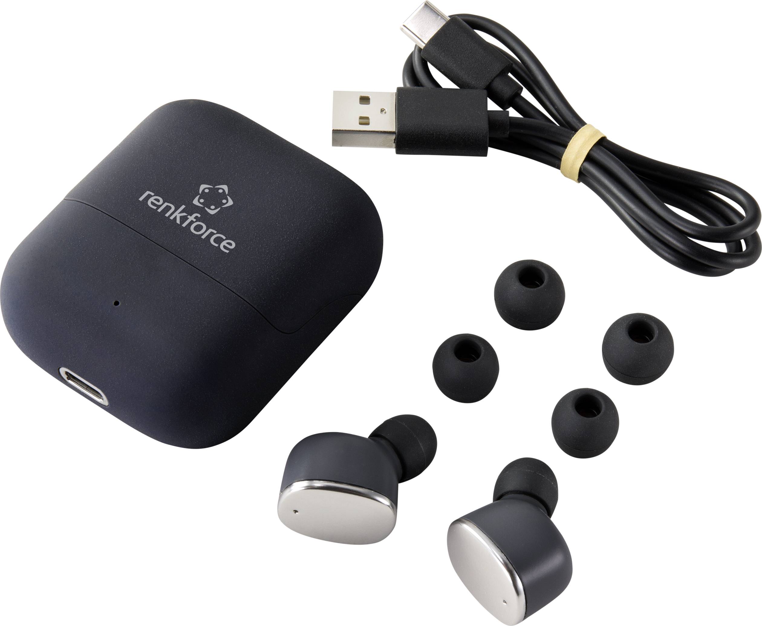 Renkforce RF-TWS-500 In Ear Kopfhörer Bluetooth® Schwarz Headset