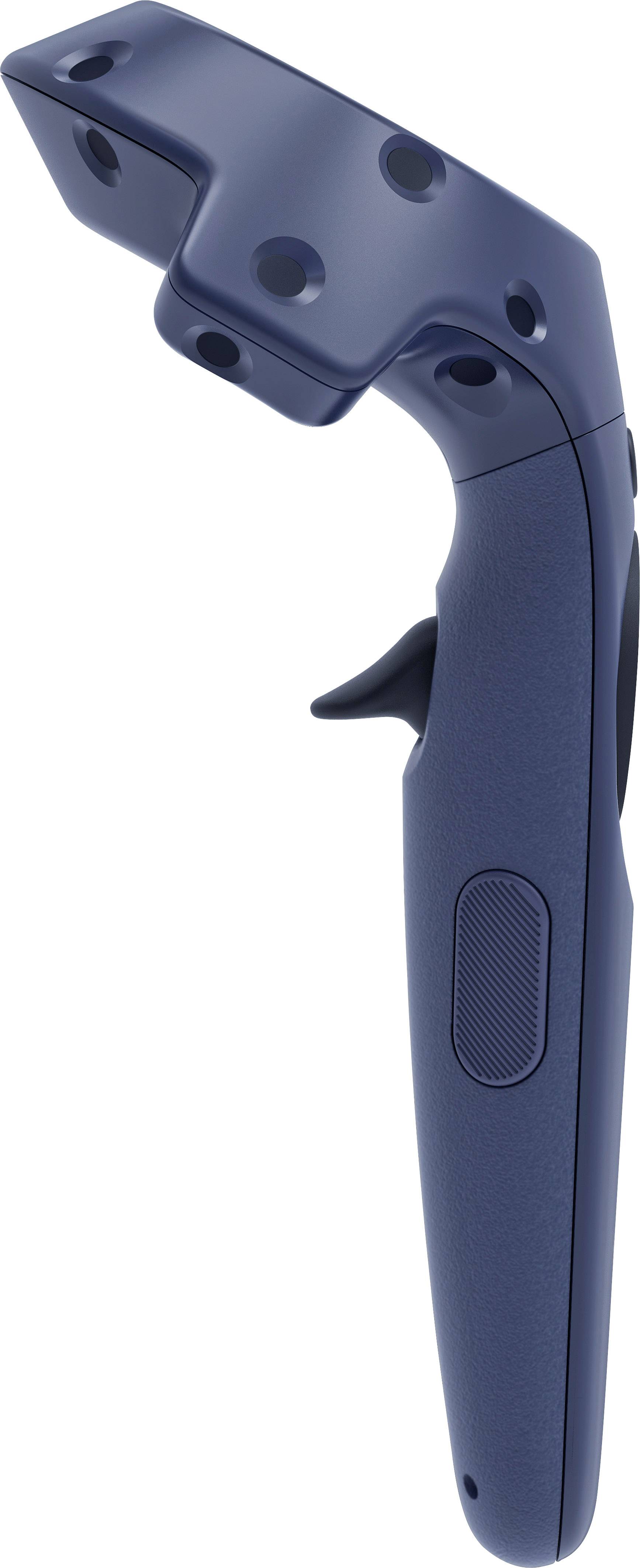 Ein blaues Virtual-Reality-Controller mit mehreren Tasten und Sensoren.