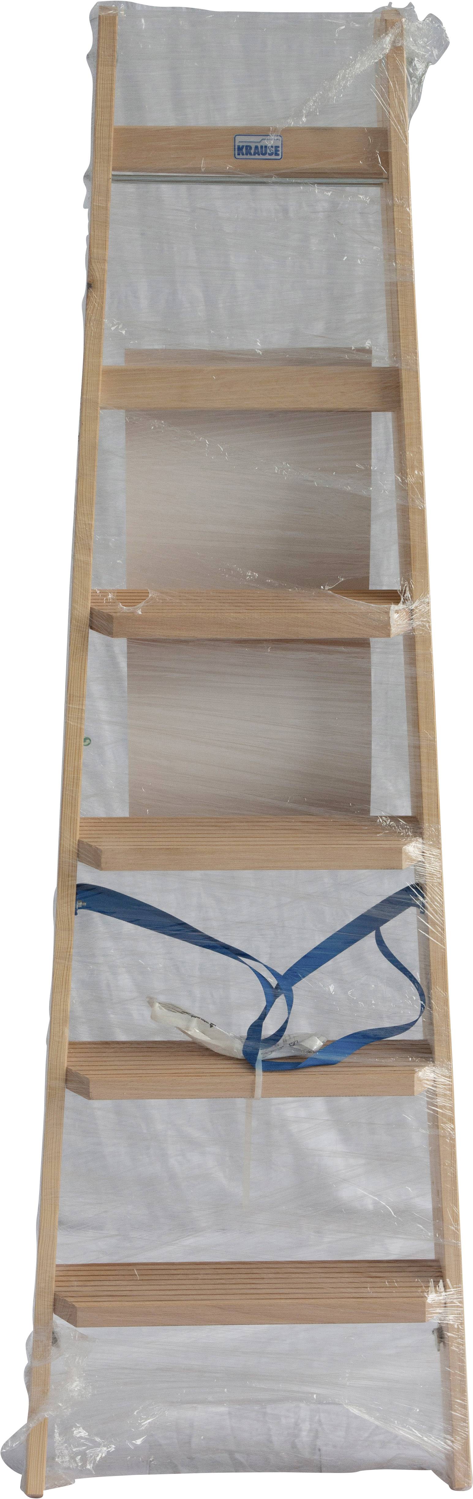 Krause 818331 Holz Stufen-Doppelleiter klappbar, inkl. Eimerhaken Arbeitshöhe (max.): 3m Kiefer EN 131 13.5kg