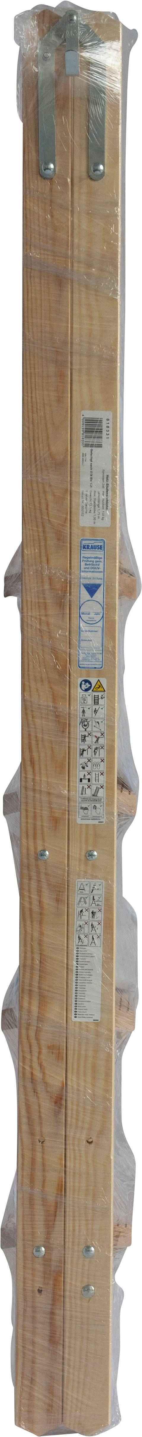 Krause 818331 Holz Stufen-Doppelleiter klappbar, inkl. Eimerhaken Arbeitshöhe (max.): 3m Kiefer EN 131 13.5kg
