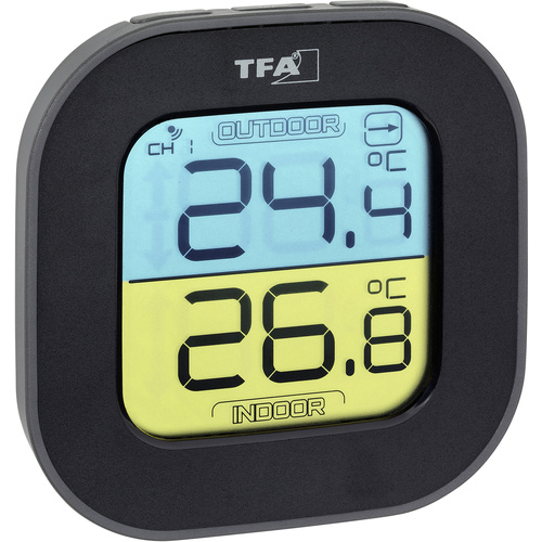 TFA Dostmann FUN Funk-Thermometer Schwarz
