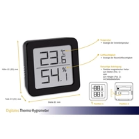 TFA Dostmann Thermo-/Hygrometer Schwarz 30.5051.01 TFA Dostmann Thermo-/Hygrometer Schwarz 30.5051.01