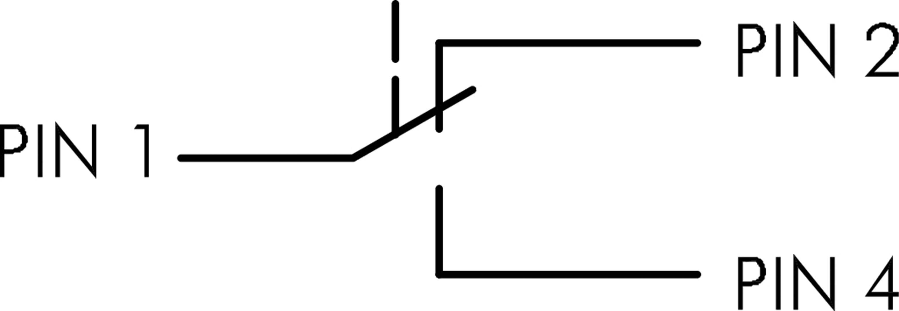 Schaltung von PIN 1 zu PIN 2 und PIN 4. PIN 1 verbindet sich zuerst mit PIN 2 und dann mit PIN 4.