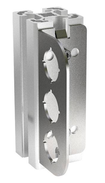 Aluminiumprofil mit mehreren kreisförmigen Aussparungen, geeignet für industrielle Anwendungen und modulare Konstruktionen.