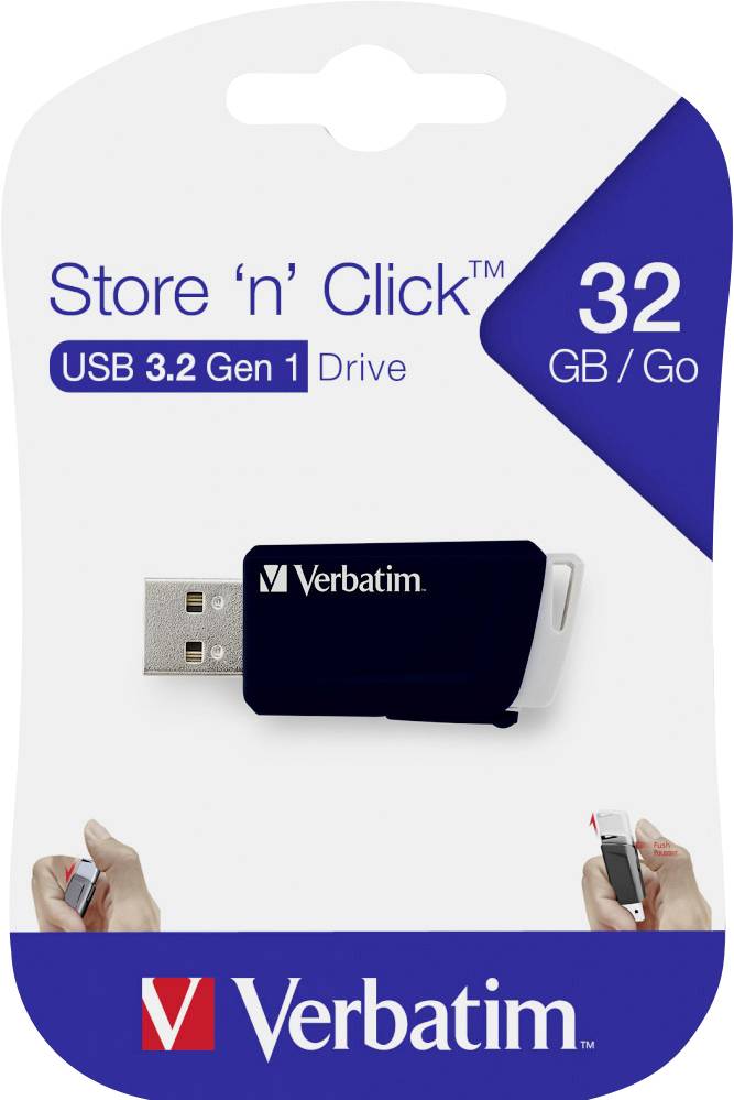 Verbatim V Store N CLICK USB-Stick 32GB Schwarz 49307 USB-A (USB 3.2 Gen 1)