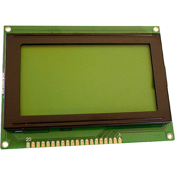Display Elektronik LCD-Display Schwarz Gelb-Grün 128 x 64 Pixel (B x H x T) 93 x 70 x 10.8 mm DEM12