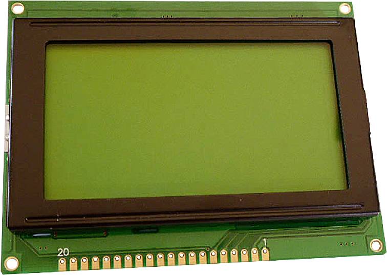 Display Elektronik LCD-Display Schwarz Gelb-Grün 128 x 64 Pixel (B x H x T) 93 x 70 x 10.8 mm DEM12