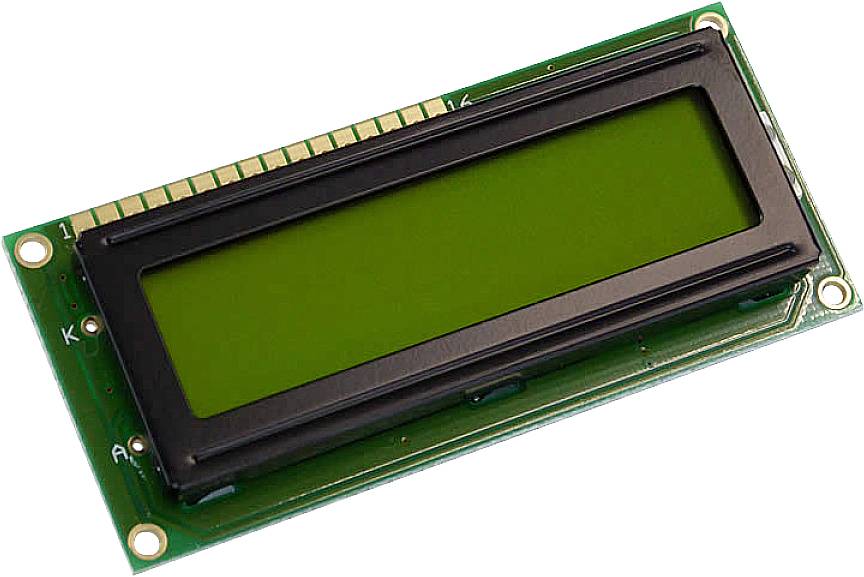 Display Elektronik LCD-Display Gelb-Grün 16 x 2 Pixel (B x H x T) 80 x 36 x 9.6 mm DEM16216SYH-LY