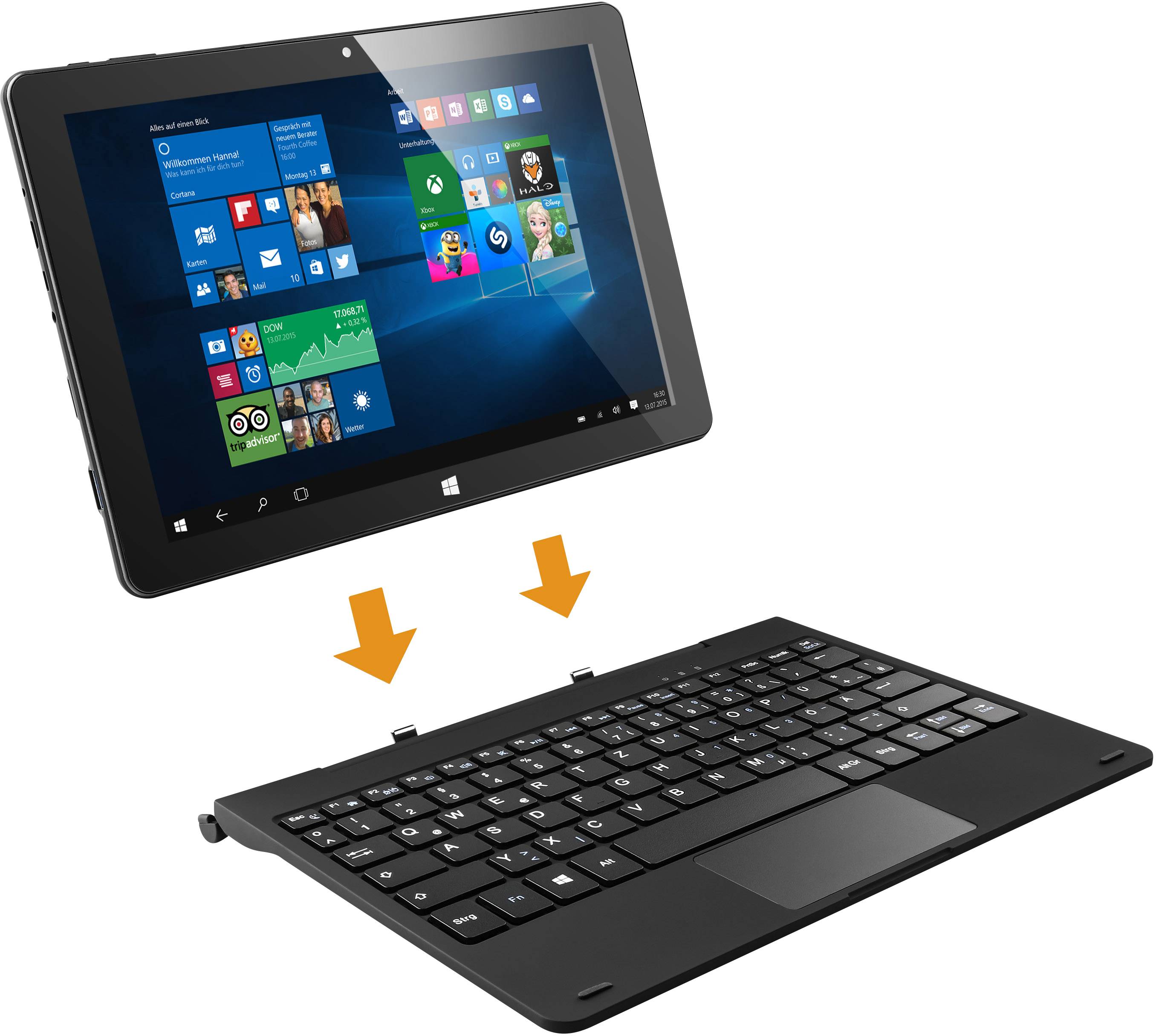 CSL Computer Panther Tab HD WiFi 256 GB SSD 64 GB eMMC 4 GB RAM Schwarz 25.7 cm (10.1 Zoll) Intel® Celeron® 4 x 1.1 GHz / max. 2.2 GHz Win 10 Home I