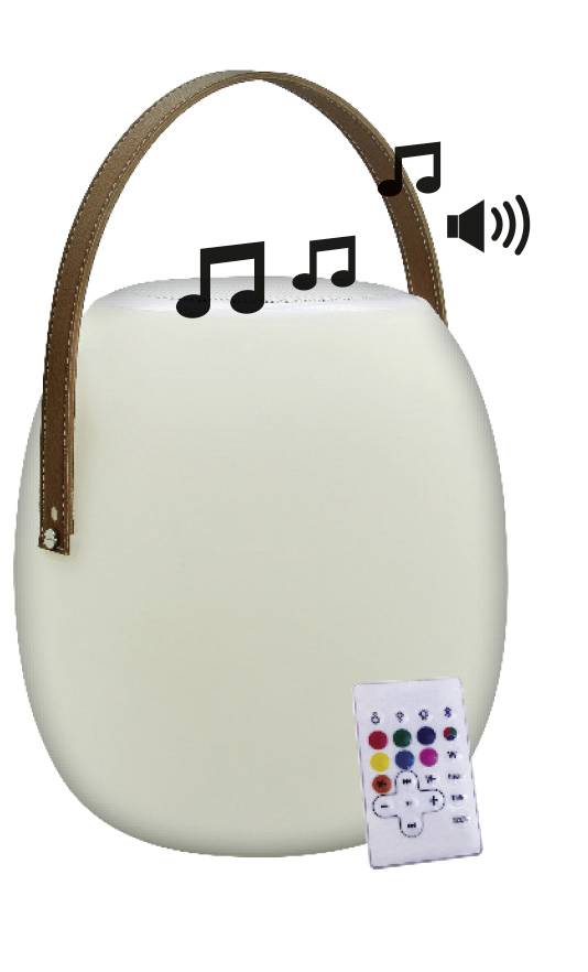 Megatron MT69083 Spika LED-Außentischleuchte mit Lautsprecher 10W RGBW Weiß