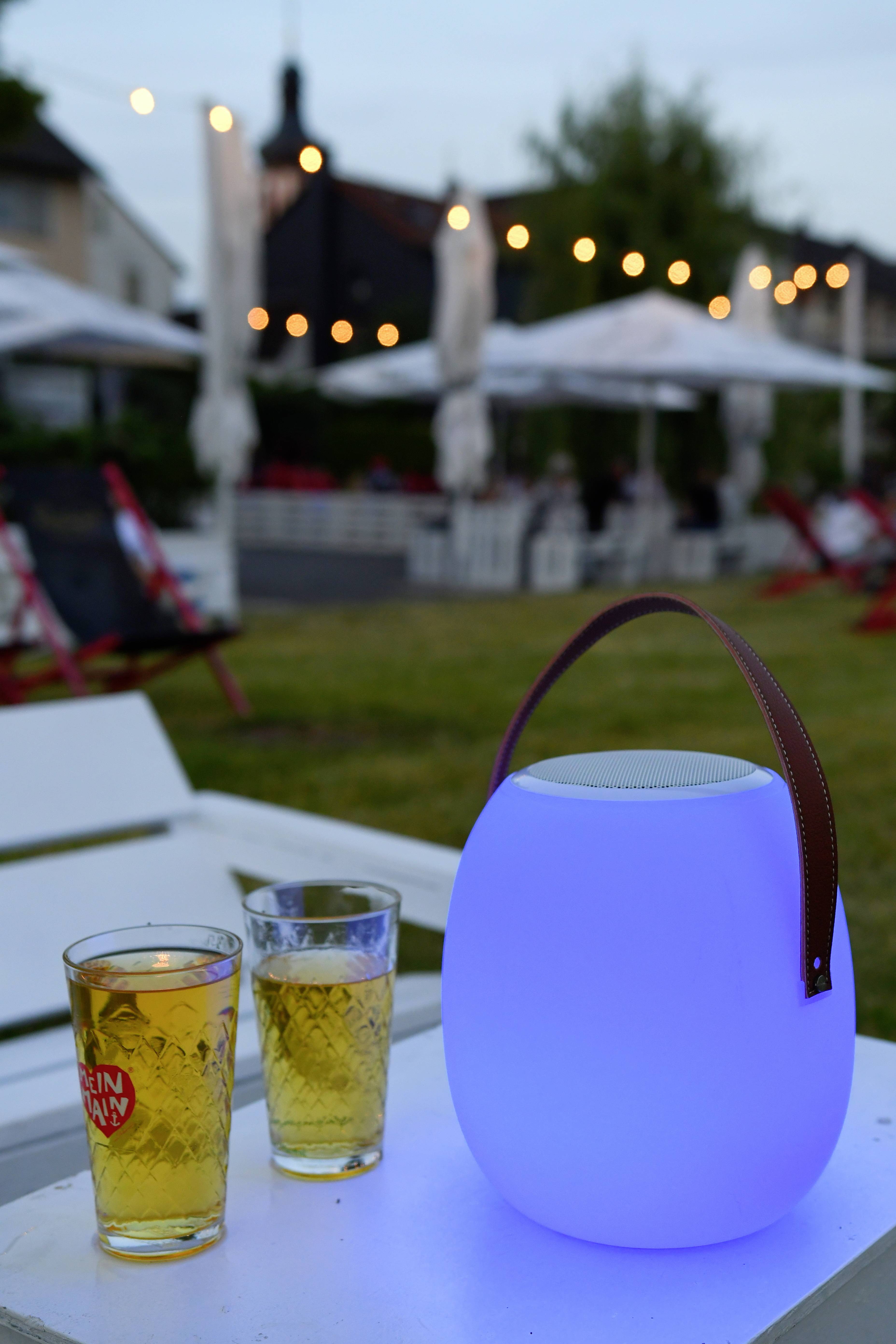 Megatron MT69083 Spika LED-Außentischleuchte mit Lautsprecher 10W RGBW Weiß