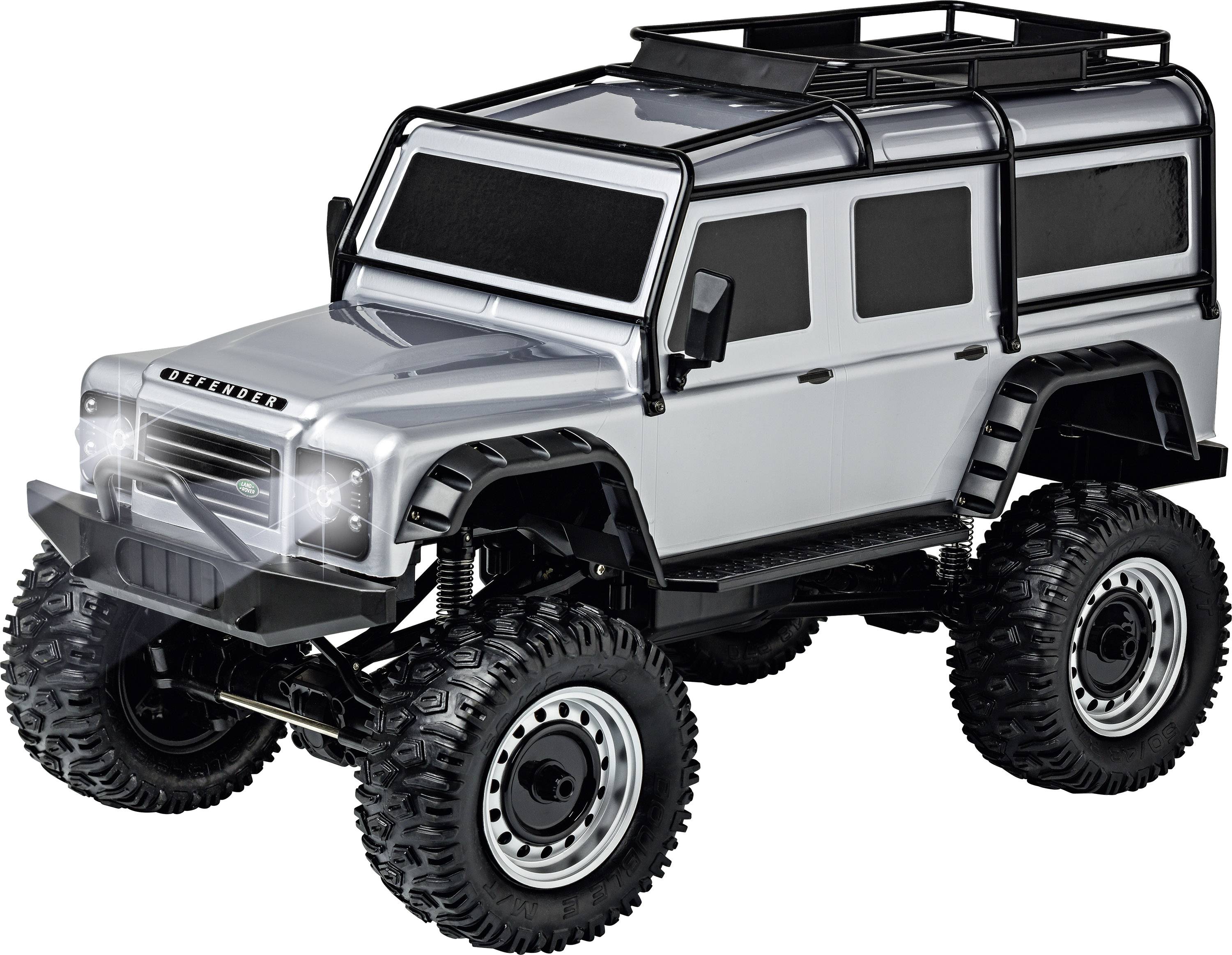 Carson Modellsport Land Rover Defender Silber 1:8 RC Modellauto Elektro Geländewagen Allradantrieb (4WD) RtR 2,4GHz