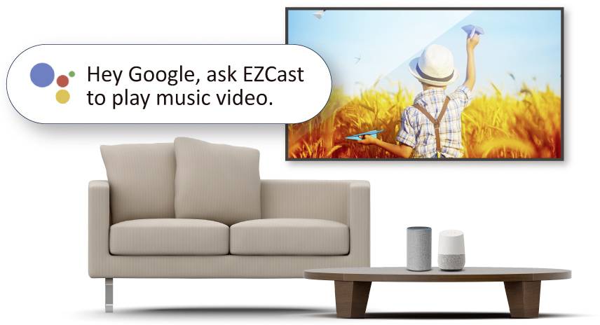 EZCast Mini Streaming Mediaplayer AirPlay, mit Alexa Sprachfernbedienung, DLNA, Miracast