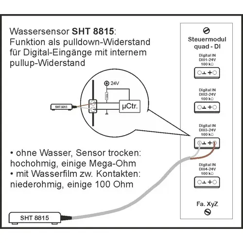 Schabus 200370 SHT 8815 Aktiver Wasser-Sensor für Digitaleingänge Schabus 200370 SHT 8815 Aktiver Wasser-Sensor für Digitaleingänge