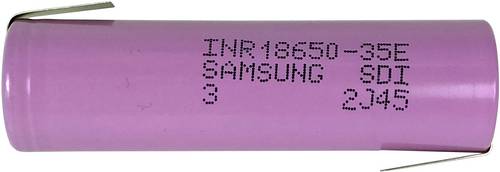 INR18650-35E Spezial-Akku 18650 Flat-Top, hochtemperaturfähig, hochstromfähig, Z-Lötfahne