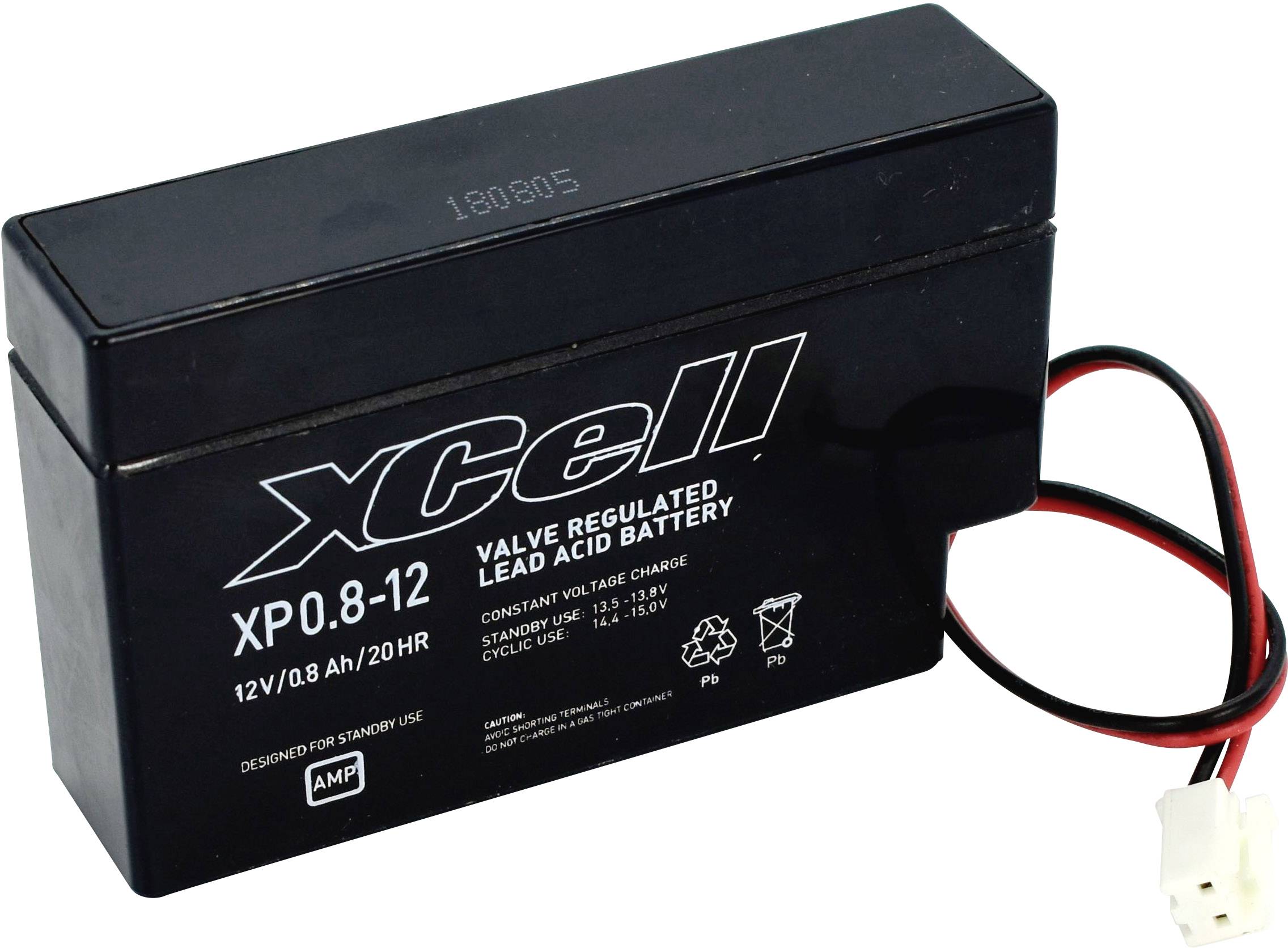 XCell XP0.812JST XCEXP0.812JST Bleiakku 12 V 0.8 Ah Blei-Vlies (AGM) (B x H x T) 96 x 62 x 25 mm JS
