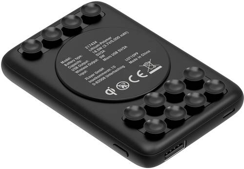 Xlayer Induktions-Powerbank 1000mA Saugnapf 217434 5000 mAh Ausgänge Induktionslade-Standard, USB S