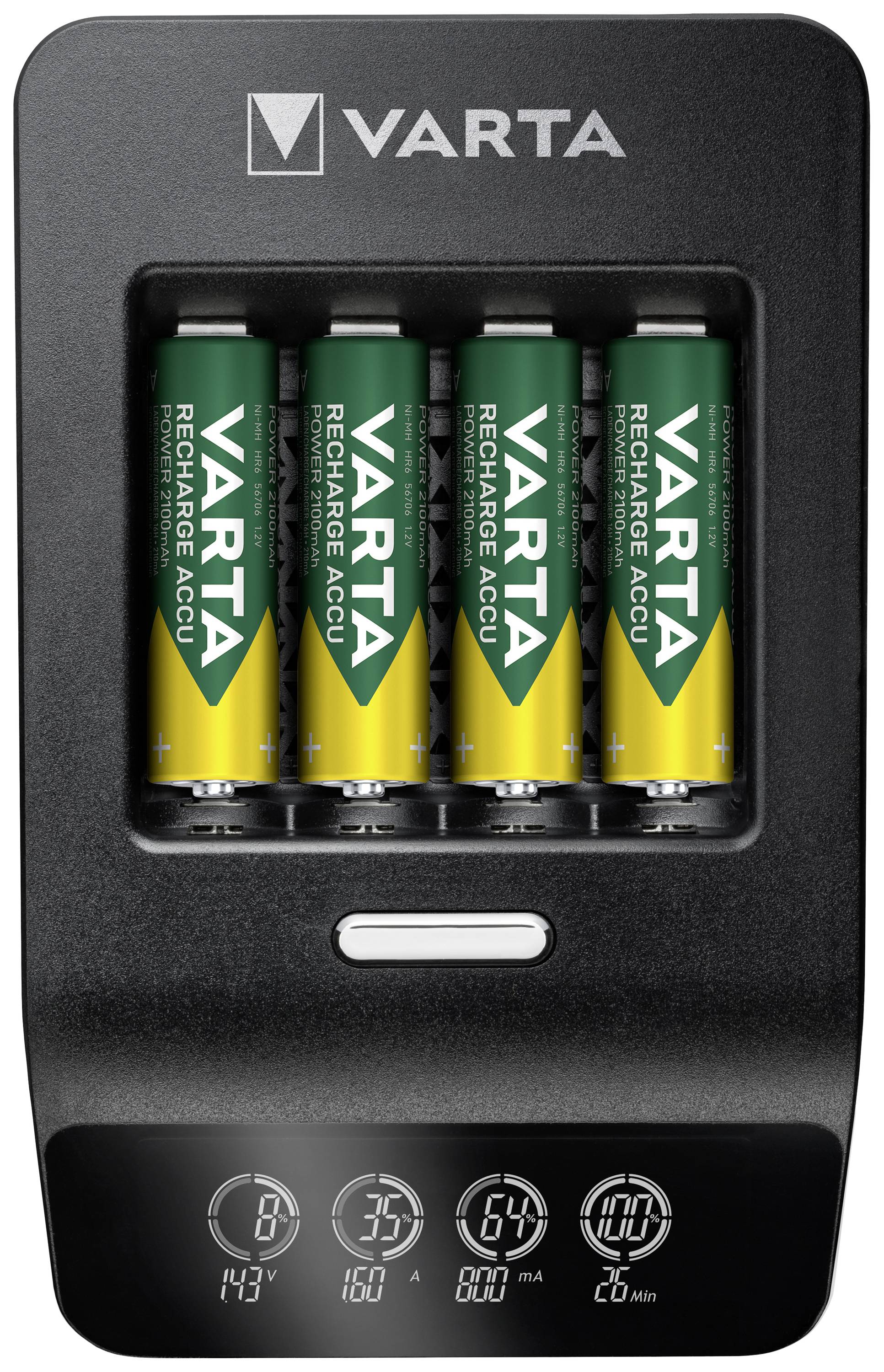 Varta LCD Ultra Fast Ch.+ 4x 56706 Rundzellen-Ladegerät NiMH Micro (AAA), Mignon (AA)
