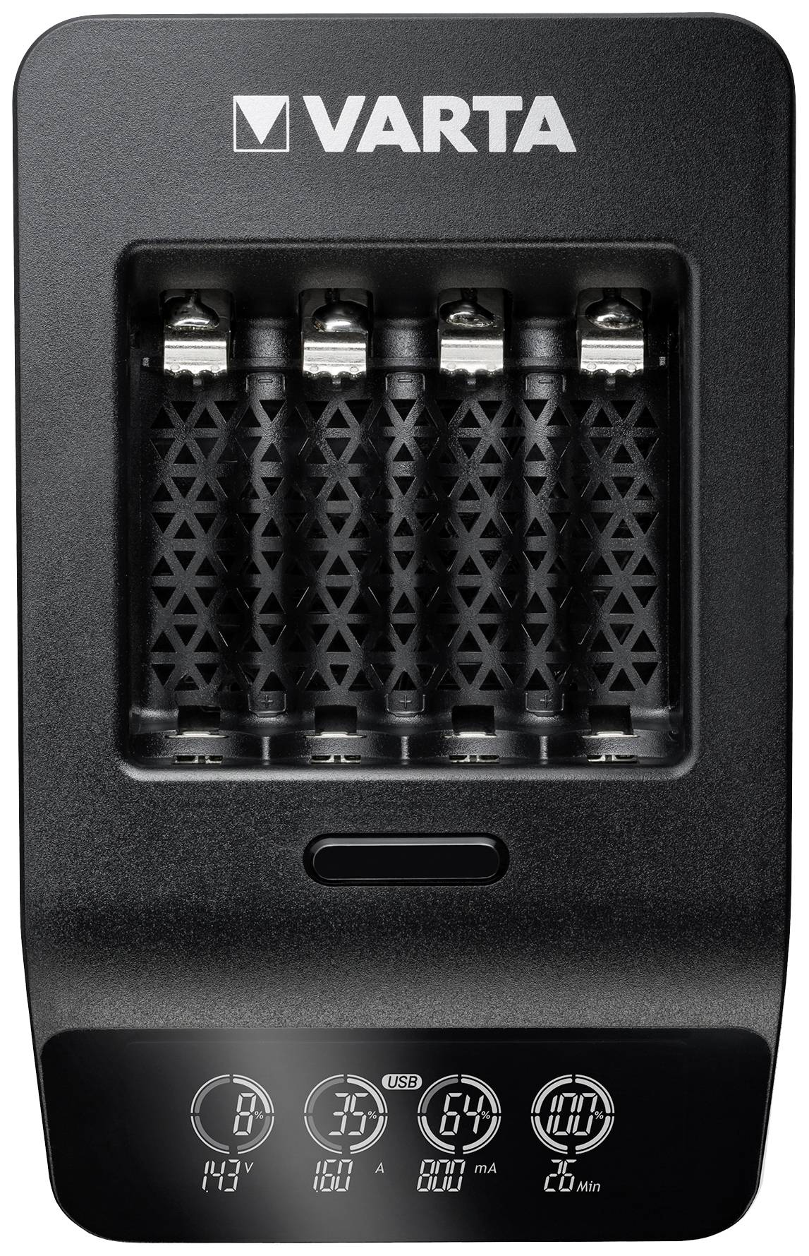 Varta LCD Smart Charger+ 4x 56706 Rundzellen-Ladegerät NiMH Micro (AAA), Mignon (AA)