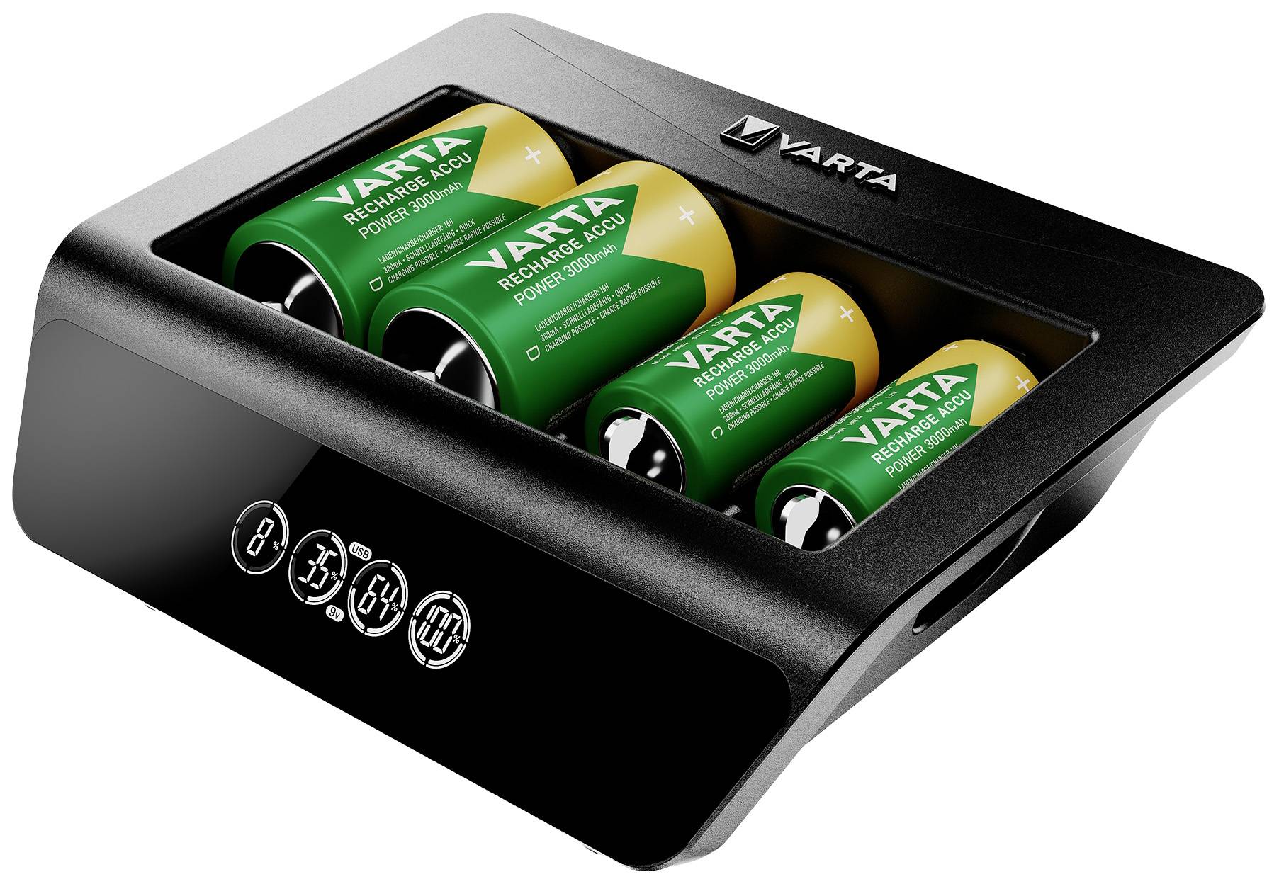 Varta LCD Universal Charger+ Rundzellen-Ladegerät NiMH Micro (AAA), Mignon (AA), Baby (C), Mono (D), 9V Block