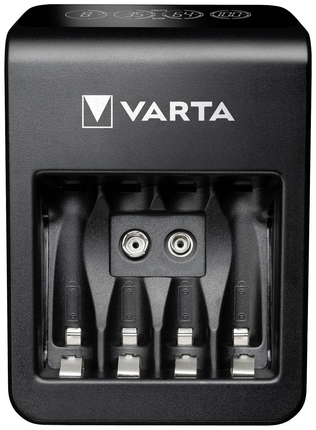 Varta LCD Plug Charger+ 4x 56706 Rundzellen-Ladegerät NiMH Micro (AAA), Mignon (AA), 9 V Block