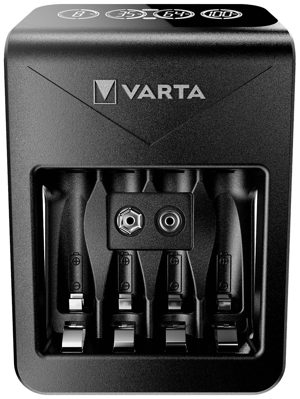 Varta LCD Plug Charger+ 4x 56706 Rundzellen-Ladegerät NiMH Micro (AAA), Mignon (AA), 9 V Block