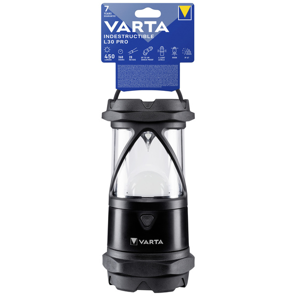 Varta 18761101111 Indestructible L30 Pro LED Camping-Laterne 450lm batteriebetrieben 623g Schwarz