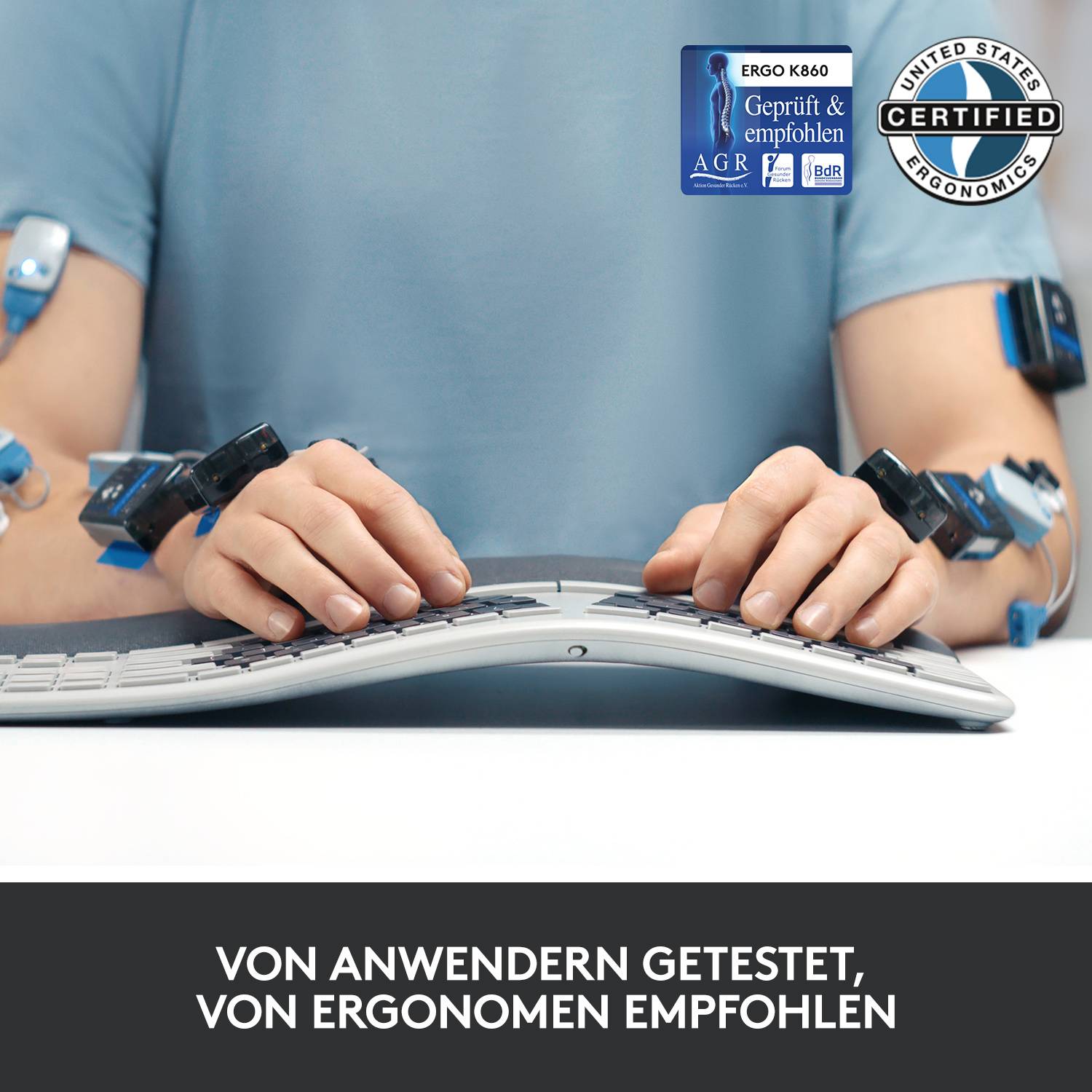Logitech ERGO K860 ergonomisch ( geteilt ) Bluetooth 5.0 German