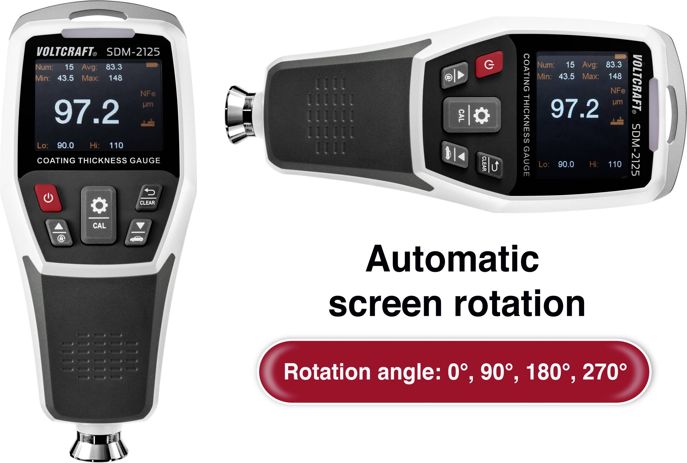 VOLTCRAFT SDM-2125 Schichtdicken-Messgerät 0 - 1250µm