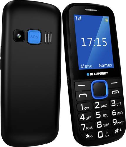 Blaupunkt BS04 Senioren-Handy mit Ladestation, SOS Taste Schwarz, Blau