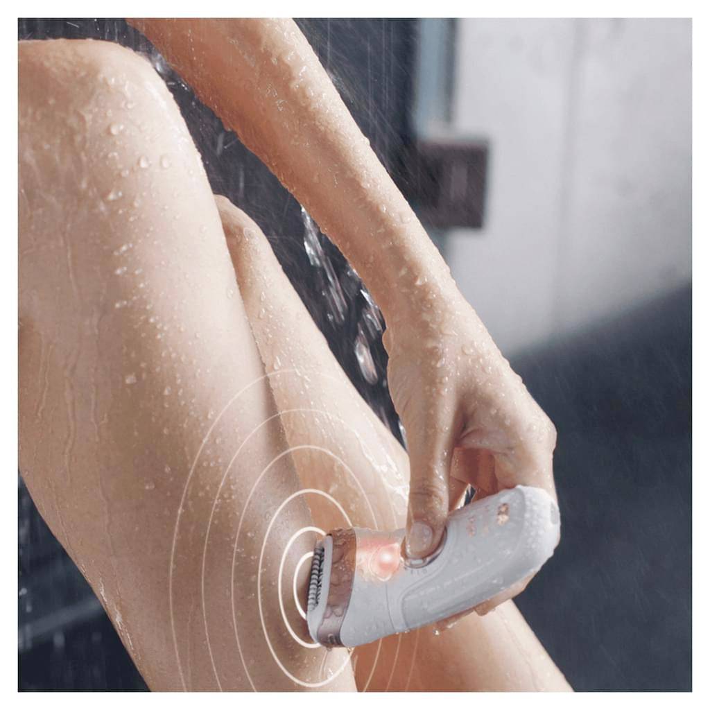 Braun Silk-épil 9-897 Epilierer Weiß, Roségold
