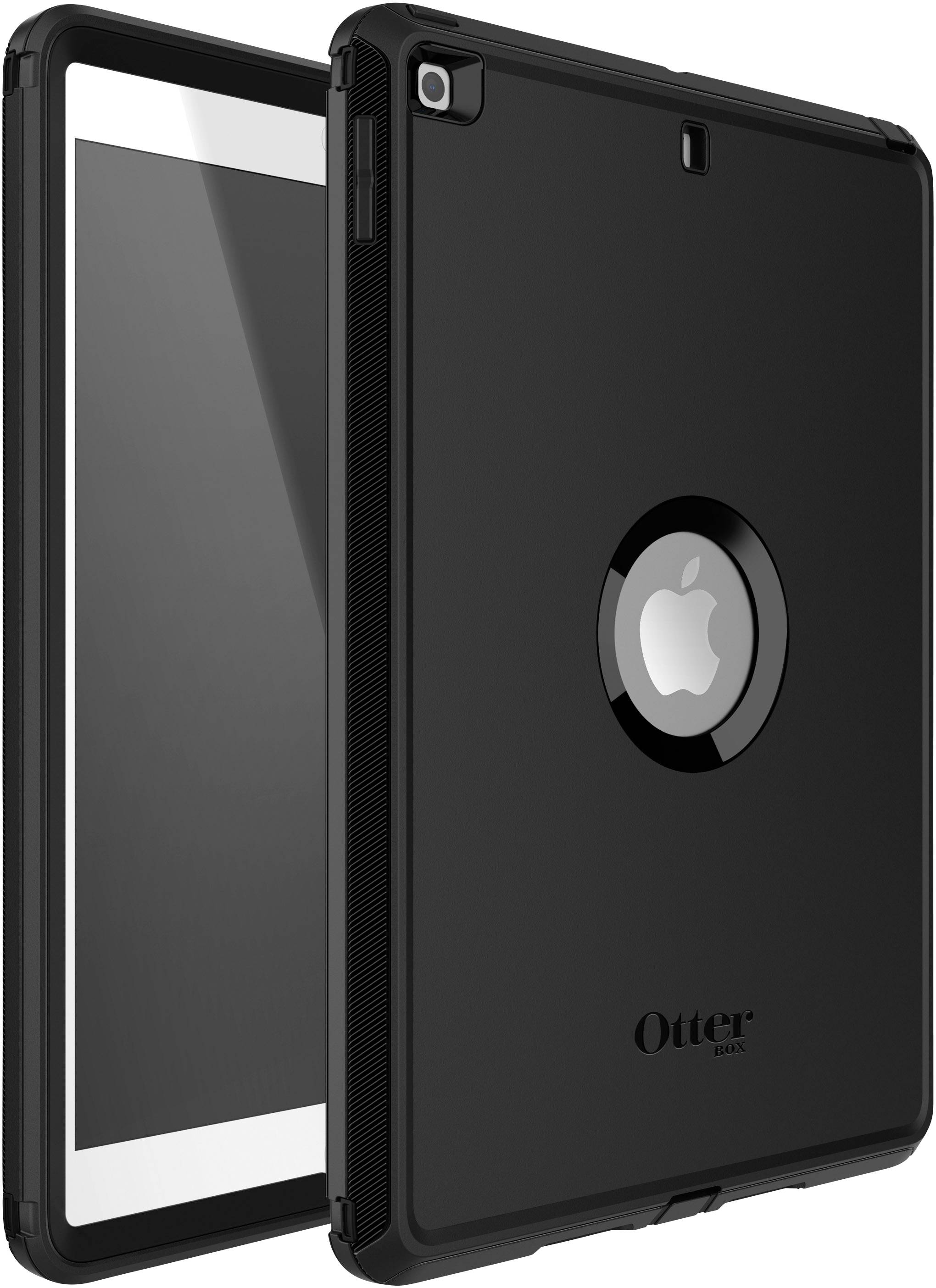 Schwarzes Tablet-Case mit Logo-Aussparung, passend für ein Tablet, bietet Schutz und Stabilität.